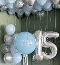 Blue & Silver Milestone Birthday Balloon Decoration Set