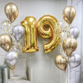 Gold & Silver Chrome Number Balloon Bouquet Set