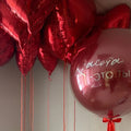Red Heart & Personalised Bubble Balloon Set