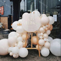 "Oh Baby!" Nude & White Organic Balloon Garland with Sign
