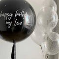 "Happy Birthday My Love" Black Orbz & Crystal Balloon Set