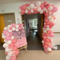 Pink & White Floral Baby Welcome Balloon Arch