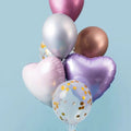 Pastel Chrome & Heart Foil Mixed Balloon Bouquet