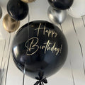 Black & Gold "Happy Birthday" Orbz Balloon Ceiling Set