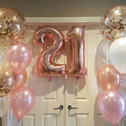 Happy 21st Birthday balloon bouquet