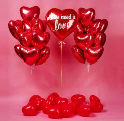 All We Need Is Love Hearts Balloons Bouquets