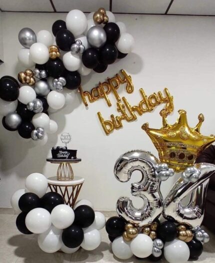 34th Birthday Balloons Set Up