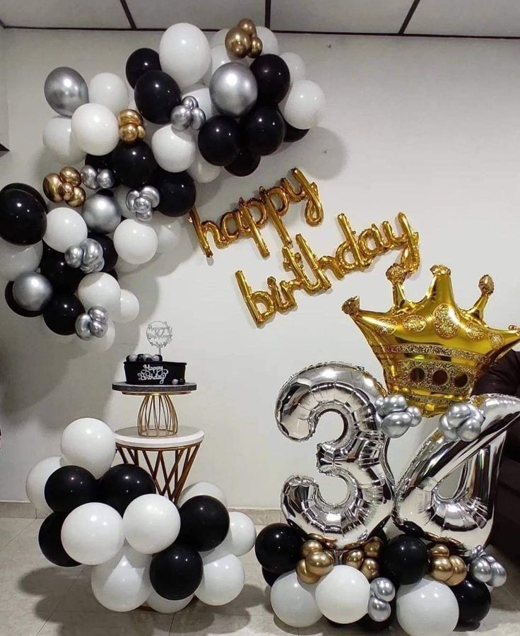 34th Birthday Balloons Set Up