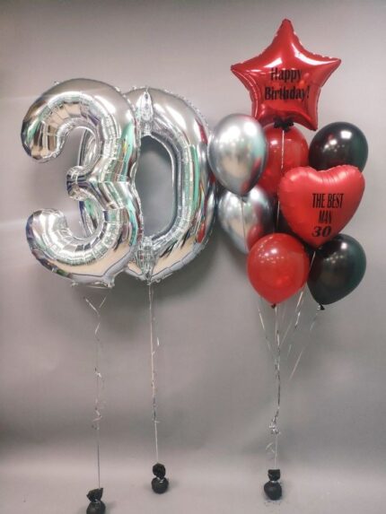 30th Birthday Balloons Setup