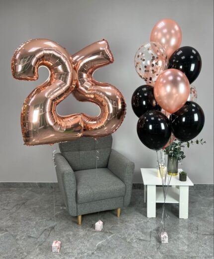 25th of Birthday Balloons Setup