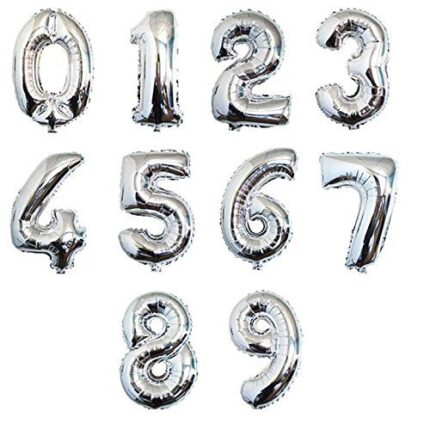 Number Balloons silver